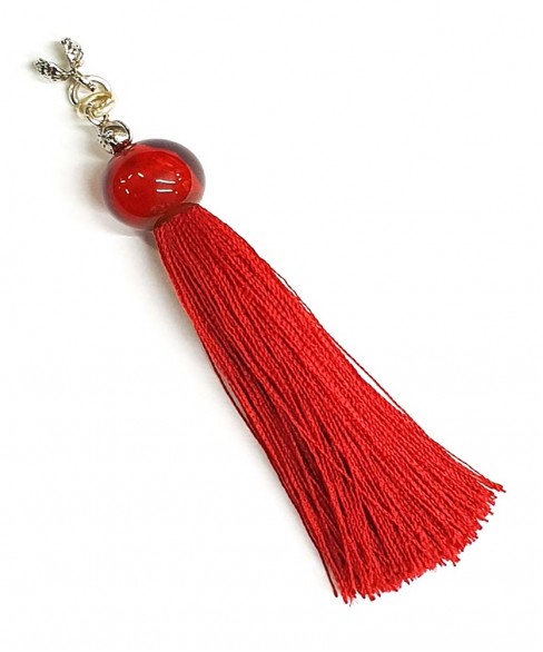 Χειροποίητη υφασμάτινη φούντα για κομπολόι AKS10235