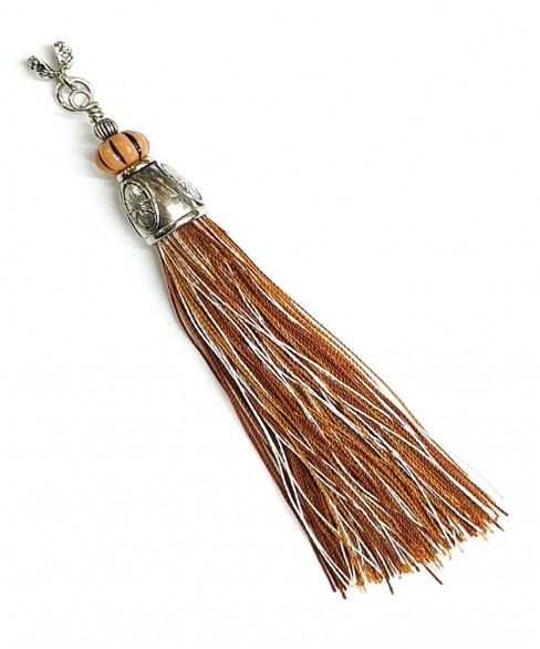 Χειροποίητη υφασμάτινη φούντα για κομπολόι AKS10238