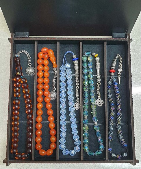 Χειροποίητο ξύλινο κουτί για συλλογές κομπολογιών KOYT10007