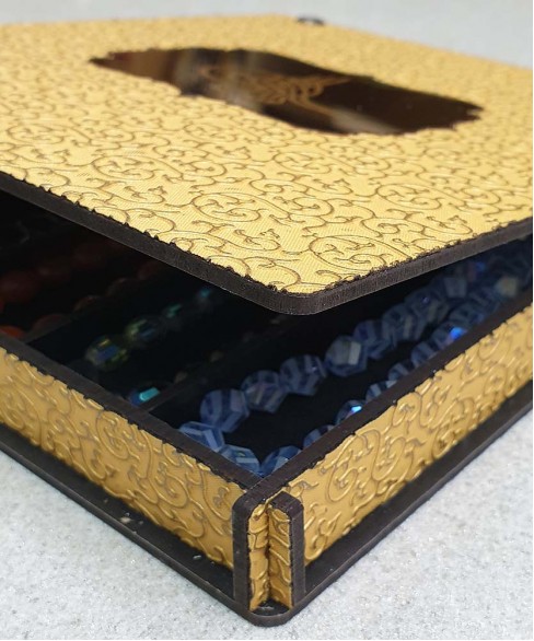 Χειροποίητο ξύλινο κουτί για συλλογές κομπολογιών KOYT10005