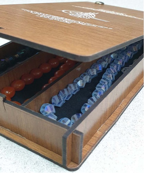 Χειροποίητο ξύλινο κουτί για συλλογές κομπολογιών KOYT10009