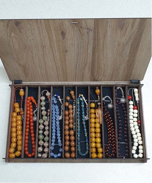 Χειροποίητο ξύλινο κουτί για συλλογές κομπολογιών KOYT10010