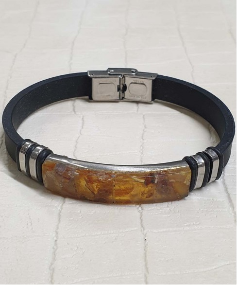 Χειροπέδα με Κεχριμπάρι XEI10007