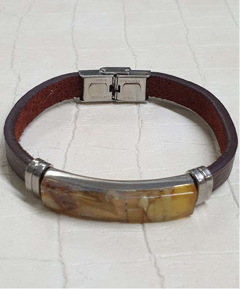 Χειροπέδα με Κεχριμπάρι XEI10008