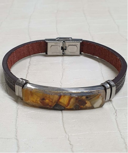 Χειροπέδα με Κεχριμπάρι XEI10009