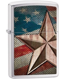 Zippo Retro Star Brushed Chrome