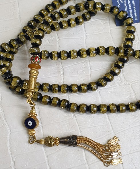 Τεσπίχ (Μουσουλμανικό Προσευχητάρι) από τεχνιτή ρυτίνη με 99 χάντρες TES10038