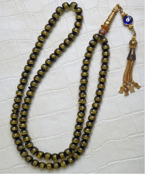 Τεσπίχ (Μουσουλμανικό Προσευχητάρι) από τεχνιτή ρυτίνη με 99 χάντρες TES10038