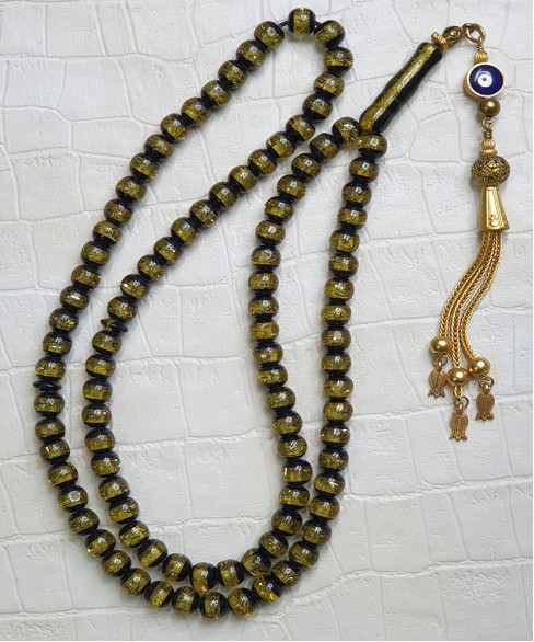 Τεσπίχ (Μουσουλμανικό Προσευχητάρι) από τεχνιτή ρυτίνη με 99 χάντρες TES10040