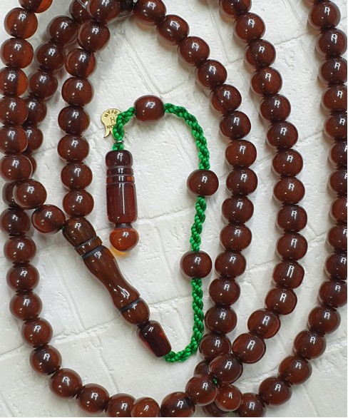 Τεσπίχ (Μουσουλμανικό Προσευχητάρι) από φατουράν με 99 χάντρες TES10048